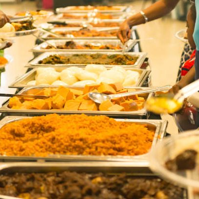 Catering setup for party